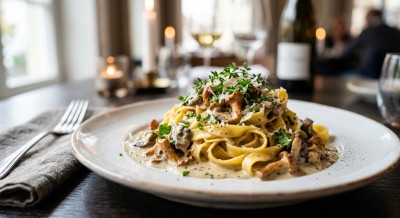 Tagliatelle mit Pilz und Rahmsauce